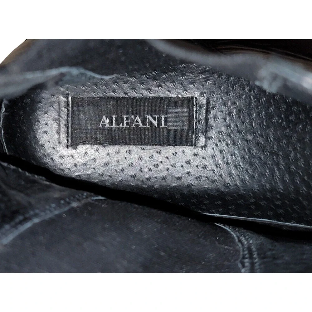 Alfani Men's Size‎ 9.5 M Black Leather Square Toe Dress Chelsea Ankle Boots Gore